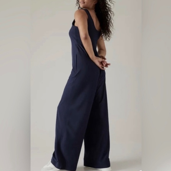 Athleta Women’s Passenger Wide Leg Jumpsuit with Ppckets- Rust Orange - Picture 11 of 11